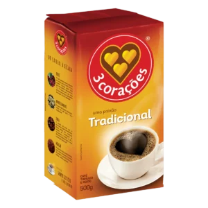 Café à Vácuo Torrado e Moído Tradicional 3 CORAÇÕES Caixa 500g